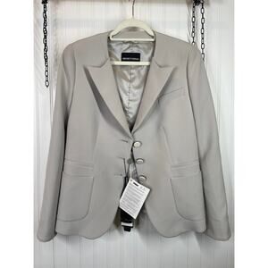 NWT Emporio Armani Gray Single Breasted Blazer Corpcore Office Corporate 12